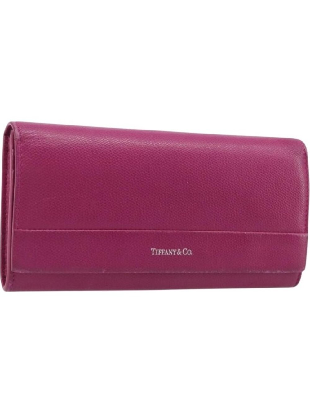 Tiffany & Co. Long Wallet Leather Purple Silver